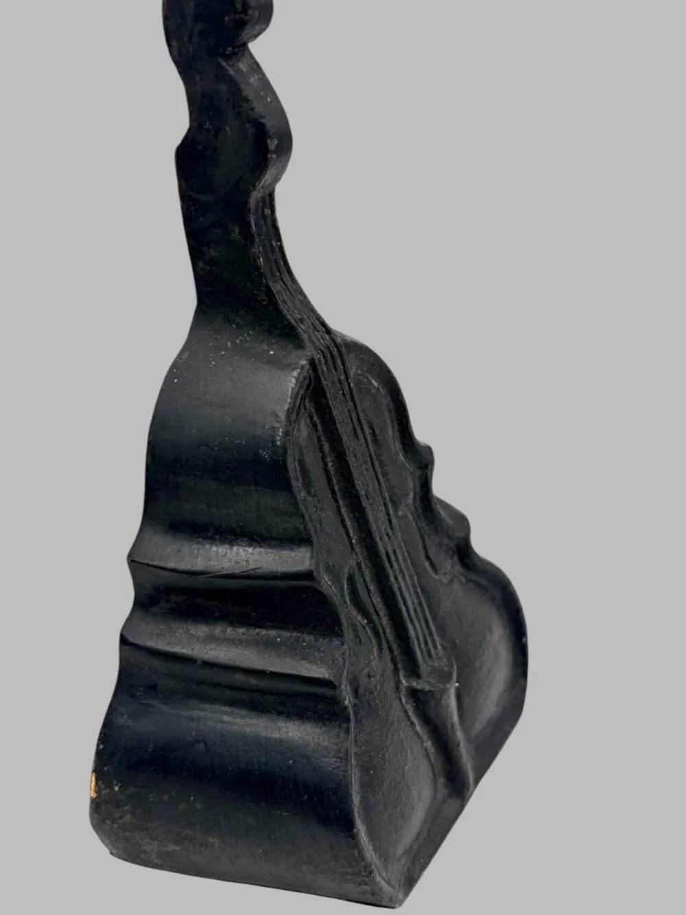 Vintage Black Cello Violin Bookends Set of 2 Musical Instrument Decor